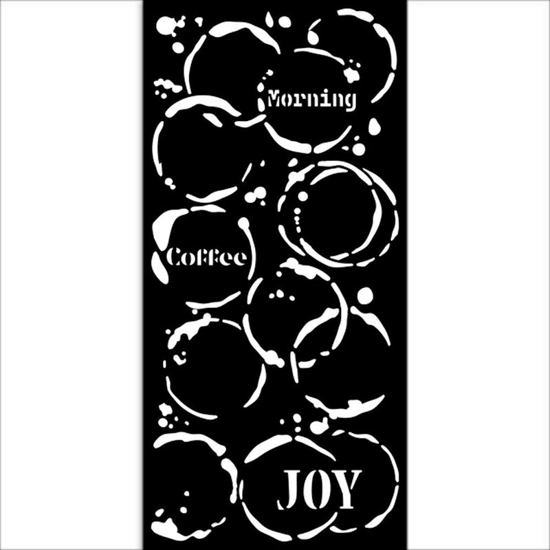 Stamperia Furry Friends 7x7 Stencil- Coffee Prints, KSTDL133