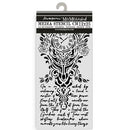 Stamperia Gardens of Time 4.72x9.84 Stencil - Clock Writing, KSTDL157