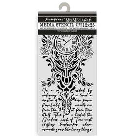 Stamperia Gardens of Time 4.72x9.84 Stencil - Clock Writing, KSTDL157