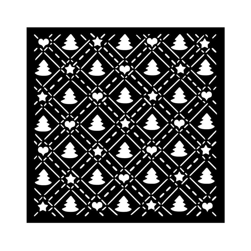 Stamperia Stencil 7x7 - Candy Christmas Tree Pattern, KSTDQ123