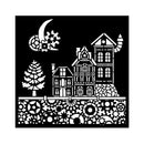 Stamperia 7x7 Stencil- Gear Up for Christmas Houses, KSTDQ129