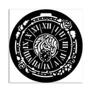 Stamperia  4.72" x 4.72" Stencil - House of Roses Clock, KSTDS35