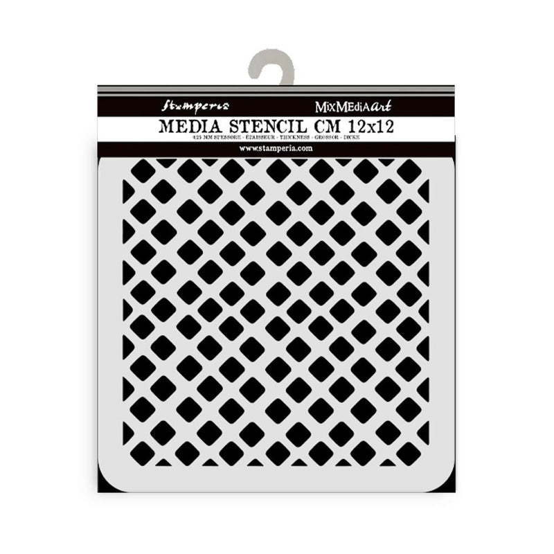 Stamperia Stencil 4.72x4.72 - Candy Christmas Waffle Pattern, KSTDS50