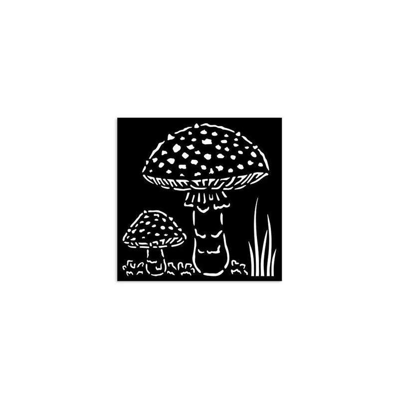 Stamperia Whispering Woods Stencil 4.72x4.72 - Mushrooms, KSTDS59