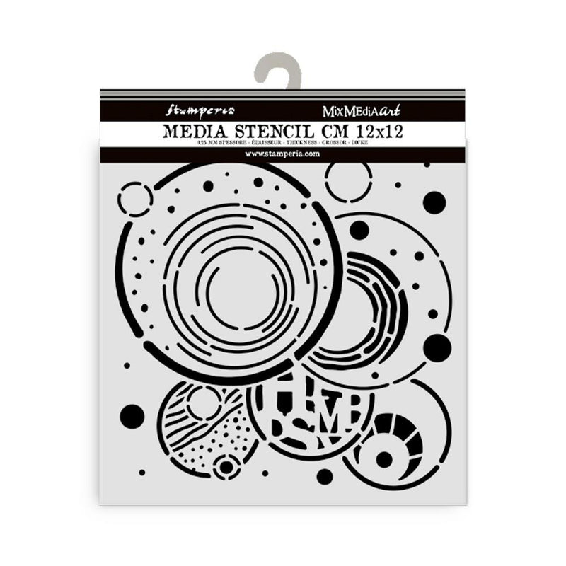 Stamperia Furry Friends 4.72x4.72 Stencil- Vibrant Circles, KSTDS62