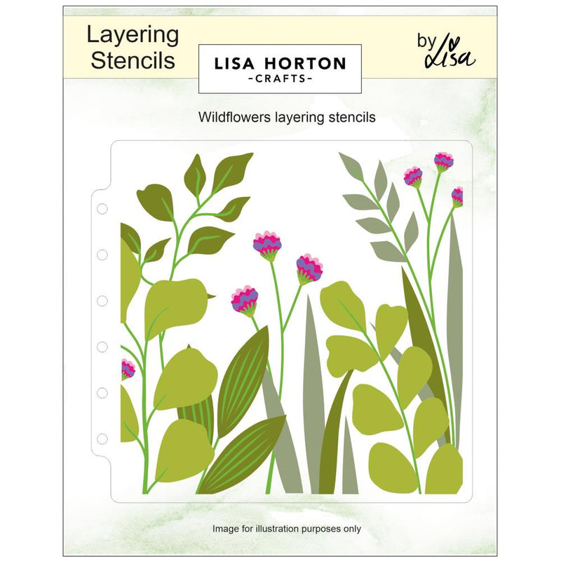 Lisa Horton Crafts - Layering Stencils - Wildflowers, LHCAS221