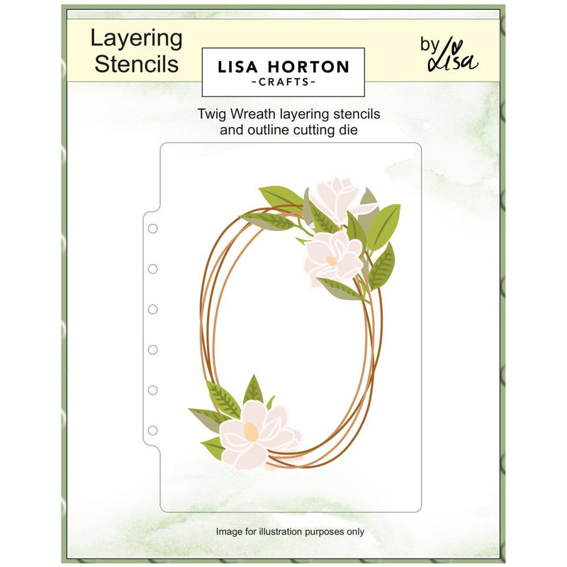 Lisa Horton Crafts - Layering Stencils - Twig Wreath, LHCAS224