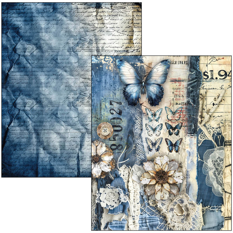 Ciao Bella Urban Blue Denim Mixed Media Book A4 Maxi, MA002 by Lu Mania