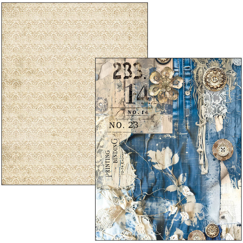 Ciao Bella Urban Blue Denim Mixed Media Book A4 Maxi, MA002 by Lu Mania