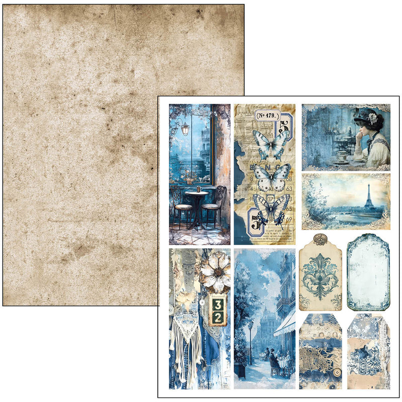 Ciao Bella Urban Blue Denim Mixed Media Book A4 Maxi, MA002 by Lu Mania