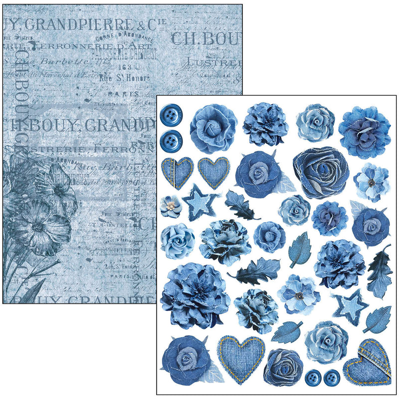 Ciao Bella Urban Blue Denim Mixed Media Book A4 Maxi, MA002 by Lu Mania