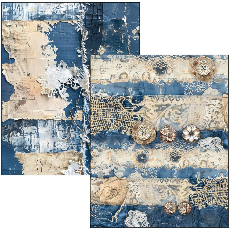 Ciao Bella Urban Blue Denim Mixed Media Book A4 Maxi, MA002 by Lu Mania