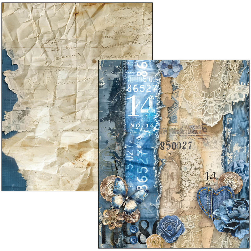 Ciao Bella Urban Blue Denim Mixed Media Book A4 Maxi, MA002 by Lu Mania
