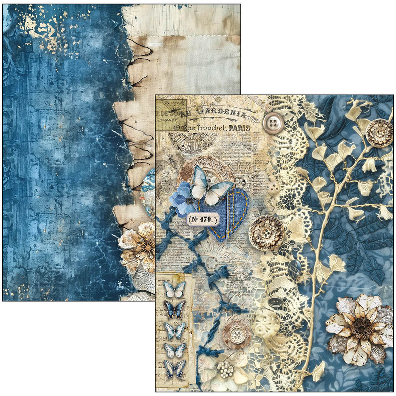 Ciao Bella Urban Blue Denim Mixed Media Book A4 Maxi, MA002 by Lu Mania