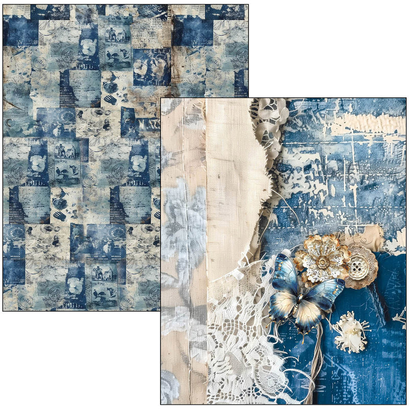 Ciao Bella Urban Blue Denim Mixed Media Book A4 Maxi, MA002 by Lu Mania