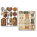 Ciao Bella Mixed Media Sticker Set 10/Pkg Grungy Tags, MB002