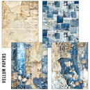Ciao Bella Urban Blue Denim Mixed Media Craft Mix A5, 8Pc, MC002