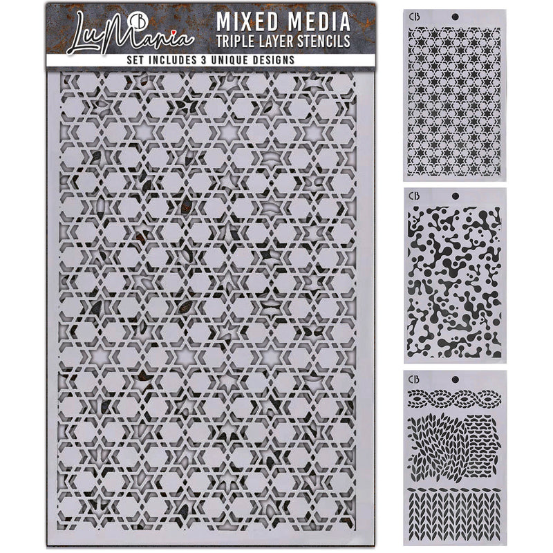 Ciao Bella Mixed Media Triple Layer Stencils, Set
