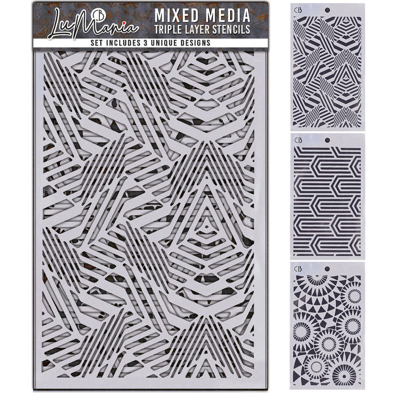 Ciao Bella Mixed Media Triple Layer Stencils, Set