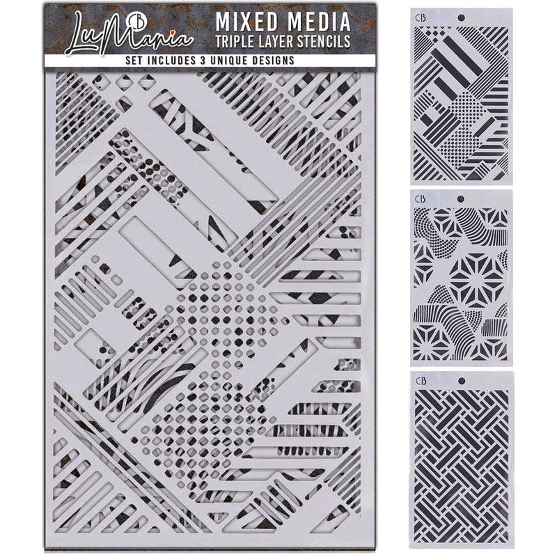 Ciao Bella Mixed Media Triple Layer Stencils, Set