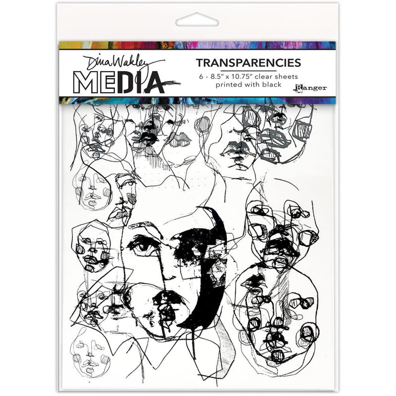 Dina Wakley MEdia Transparencies - Abstract Portraits Set 1, MDA80534