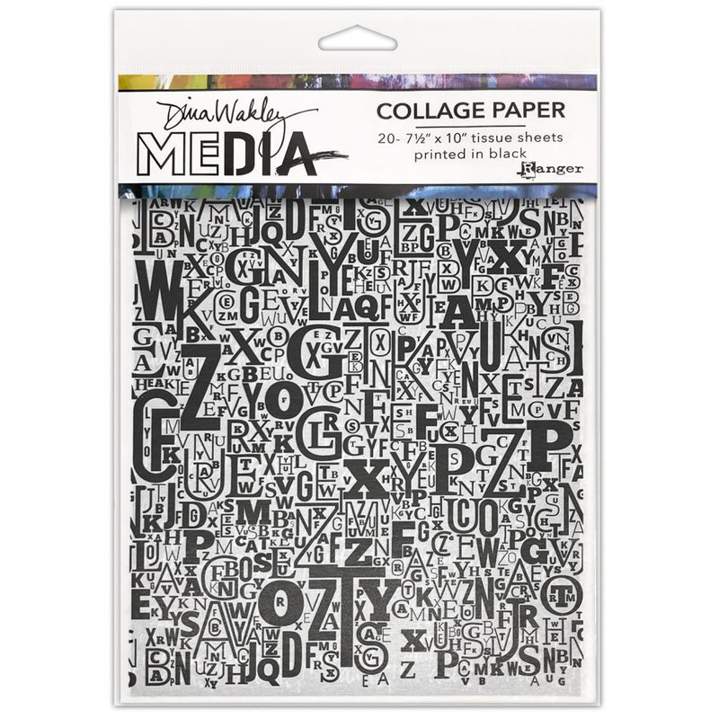 Dina Wakley MEdia Collage Paper - Jumbled Letters, MDA81838