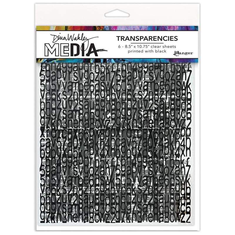 Dina Wakley MEdia Transparencies - Typography SEt 2, MDA82668