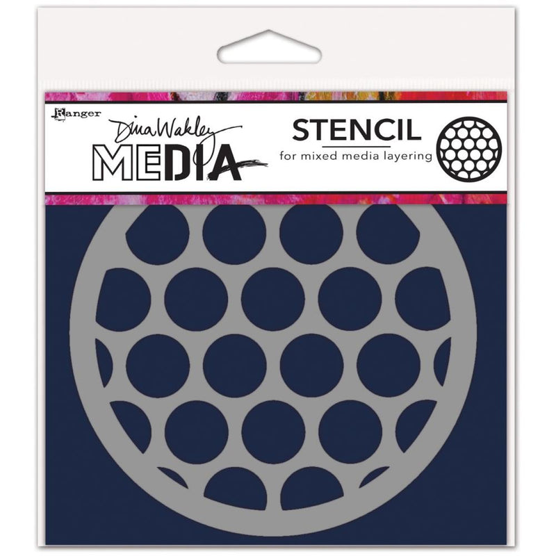 Dina Wakley MEdia Stencil 5.5 x 5.5 - Big Circles Coaster, MDS84914