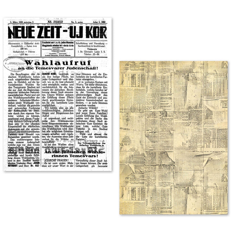 Ciao Bella A5 Tissue Paper Set of 24 Sheets - Newspapers, ME003