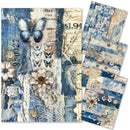 Ciao Bella Urban Blue Denim Mixed Media Rice Paper A4 Set 4Pc, MF002