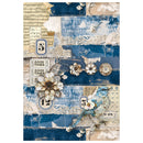 Ciao Bella Urban Blue Denim Mixed Media Rice Paper A4 Set 4Pc, MF002