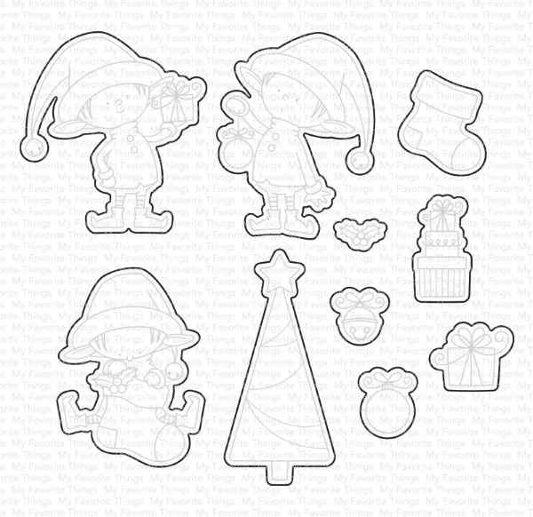 My Favorite Things  BB Santa's Elves Stamp & Die-namics Sets, BB-165/MFT-0782