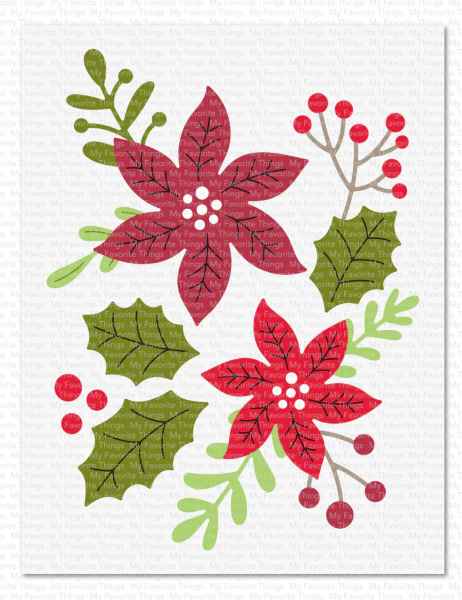 My Favorite Things Stamp Set - Pressed Poinsettias, MFT-CS-823