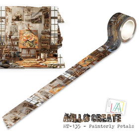 AALL & Create  - Washi Tape Roll - Painterly Petals, MT-135