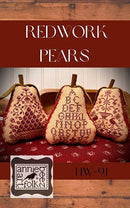 Annie Beez Folk Art Cross-Stitch Chart - Redwork Pears, NW-91
