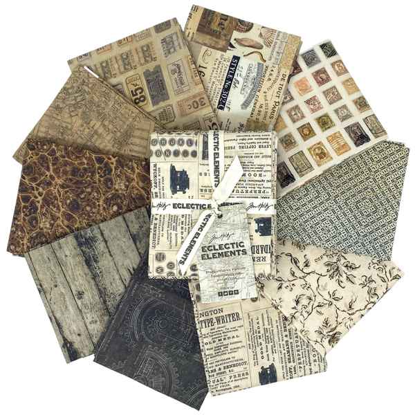 Free Spirit - Eclectic Elements Palette Fat Quarters Bundle Blue Teal Green And Neutral