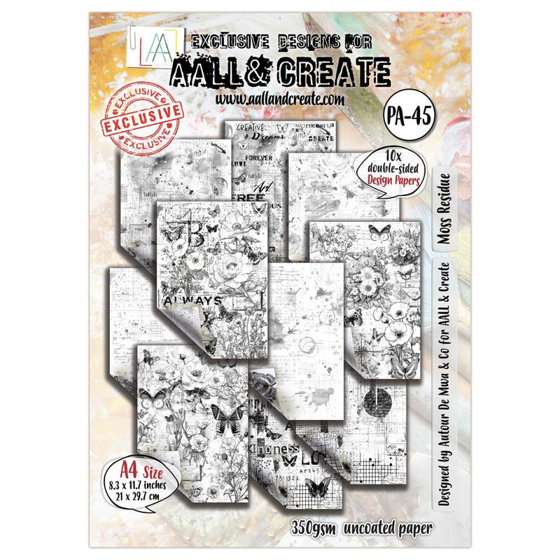 AALL & Create A4 D/S Design Papers 10Pc - Moss Residue, PA-45