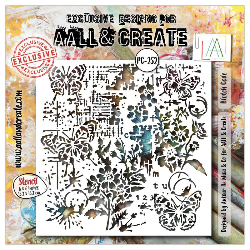 AALL & Create Stencil 6"X6" - Blotch Code, PC-252