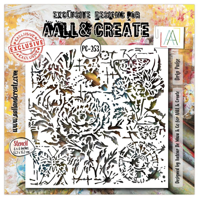 AALL & Create Stencil 6"X6" - Drip Pulse, PC-253