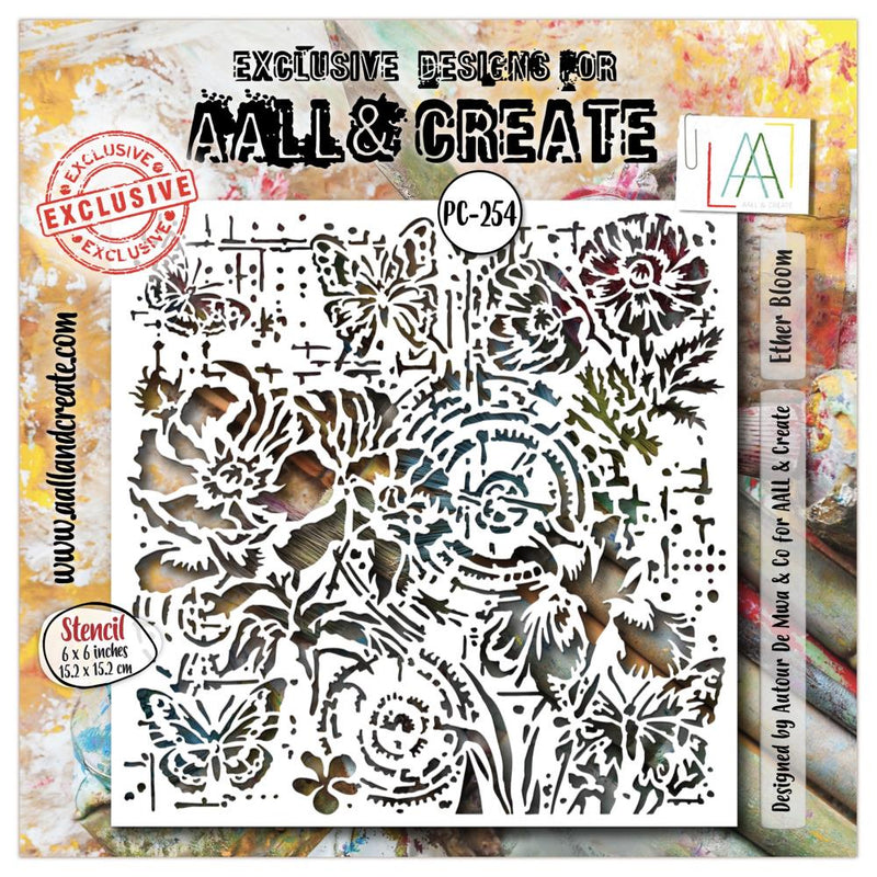 AALL & Create Stencil 6"X6" - Ether Bloom, PC-254
