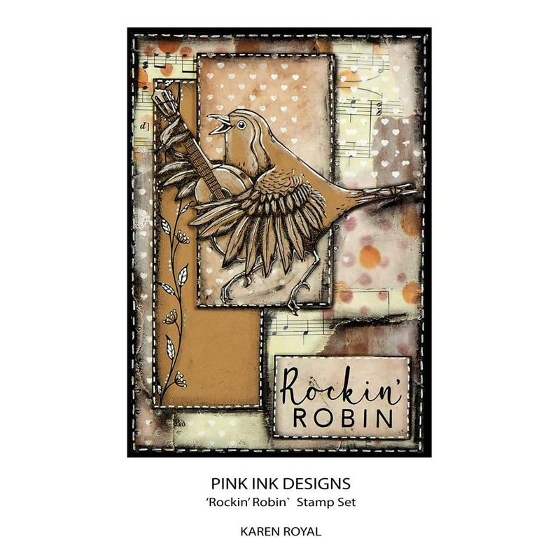 Pink Ink Designs 6x8 Clear Stamp Set - Rockin' Robin, PI179