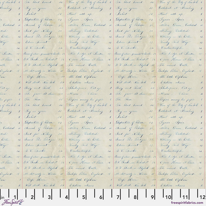 Coming Soon - Free Spirit - Eclectic Elements Palette - Indigo Ledger, PWTH294.INDIGO.5 cut in 1/2yd increments Tim Holtz