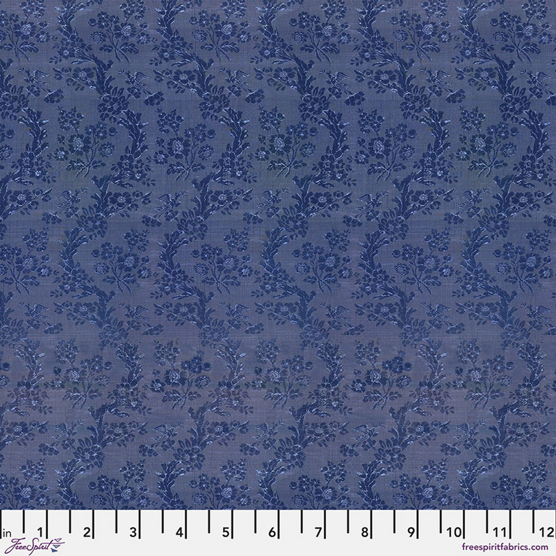 Coming Soon - Free Spirit - Eclectic Elements Palette - Indigo Tapestry, PWTH296.INDIGO.5 cut in 1/2yd increments Tim Holtz