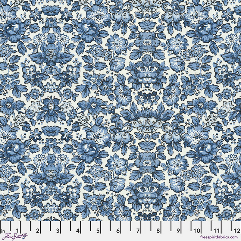 Coming Soon - Free Spirit - Eclectic Elements Palette - Indigo Wallpaper, PWTH297.INDIGO.5 cut in 1/2yd increments Tim Holtz