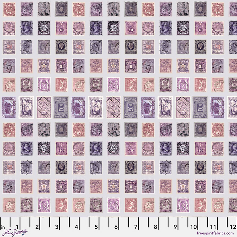 Free Spirit - Eclectic Elements Palette - Purple Stamps, PWTH301.PURPLE0.5 cut in 1/2yd increments Tim Holtz