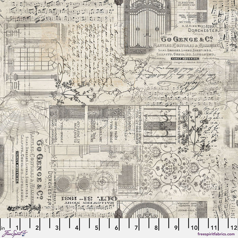 Free Spirit - Eclectic Elements Christmas Remnants, PWTH336.1YD cut in 1yd increments by Tim Holtz