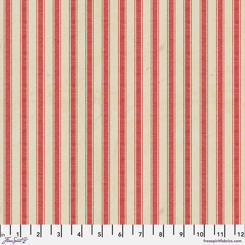 Free Spirit - Eclectic Elements Christmas Linen Stripe, PWTH33.1YD cut in 1yd increments by Tim Holtz