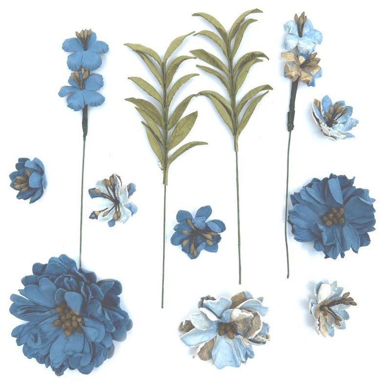 49 and Market Paper Flowers - Rustic Bouquet - BlueJay, RB-34871