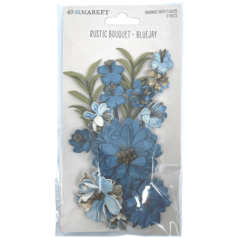 49 and Market Paper Flowers - Rustic Bouquet - BlueJay, RB-34871