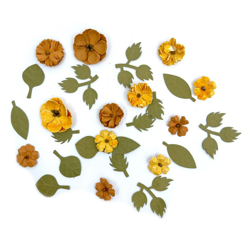 49 and Market Paper Flowers - Rustic Blooms - Marigold, RB-34901